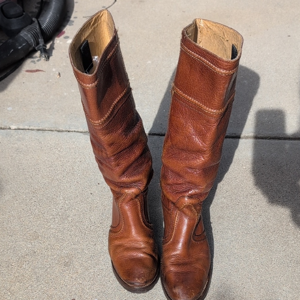 Brown Leather Tall Boots